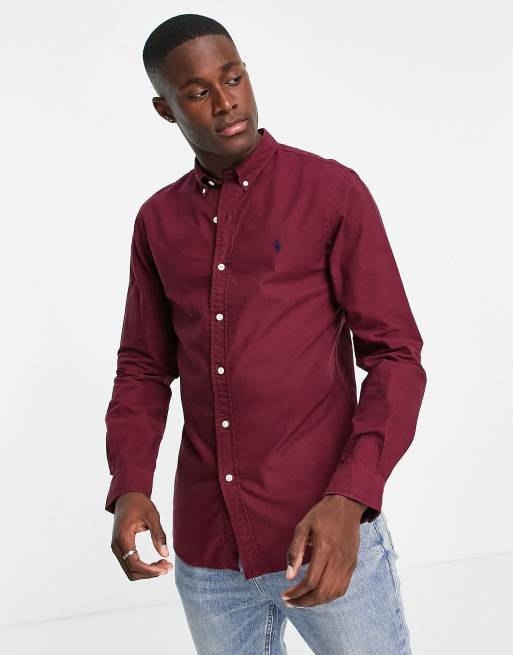 Burgundy polo store button down