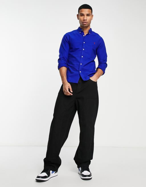 Royal blue 2025 polo dress shirt