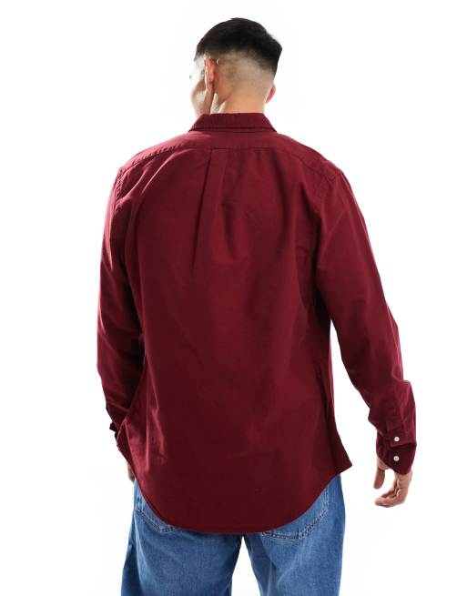 Ralph lauren burgundy oxford shirt hotsell