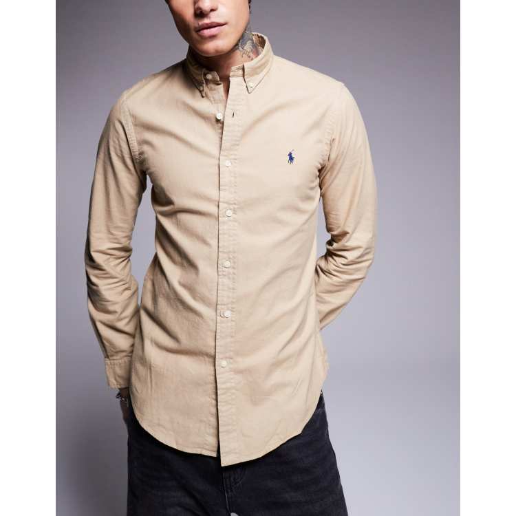 Tan ralph lauren outlet polo shirt