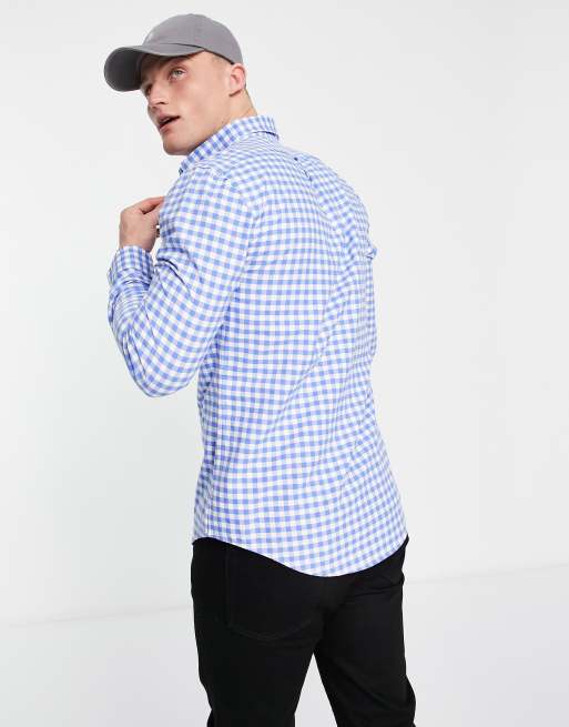 Slim fit sales gingham oxford shirt