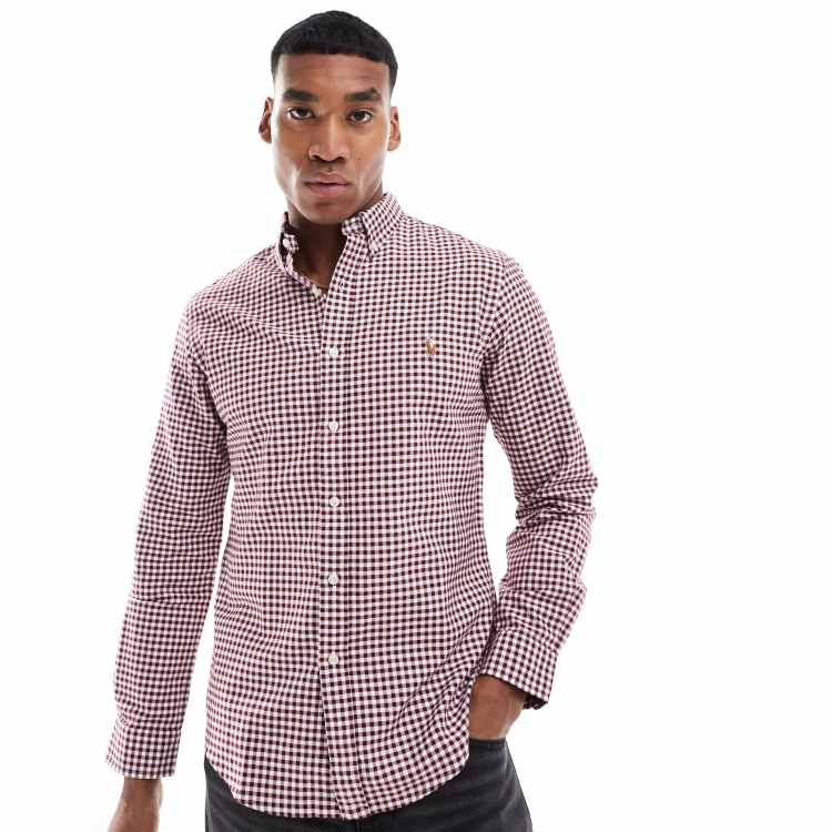 Polo ralph lauren slim fit gingham shirt best sale