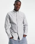 [Polo Ralph Lauren] Polo Ralph Lauren icon logo slim fit oxford shirt button down in slate grey S GREY