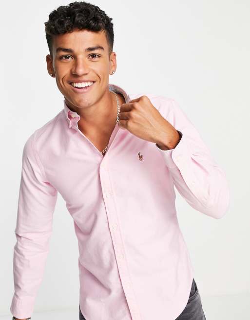 Pink polo outlet button down