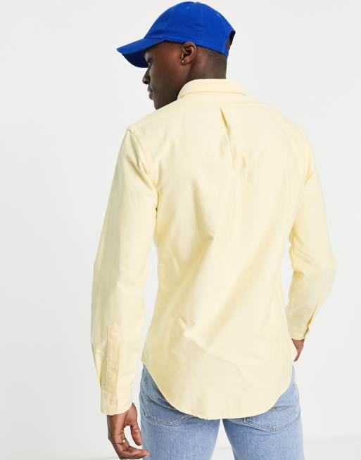 Polo Ralph Lauren icon logo slim fit oxford shirt in yellow ASOS