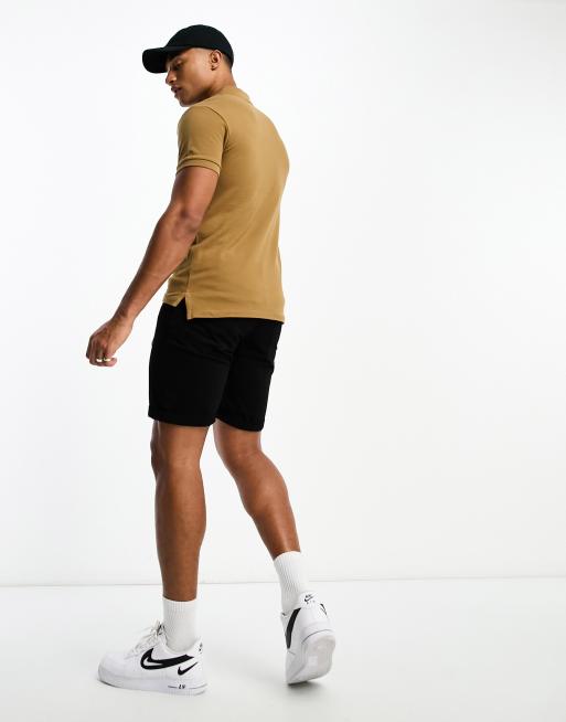 Polo Ralph Lauren icon logo slim fit pique polo in tan | ASOS