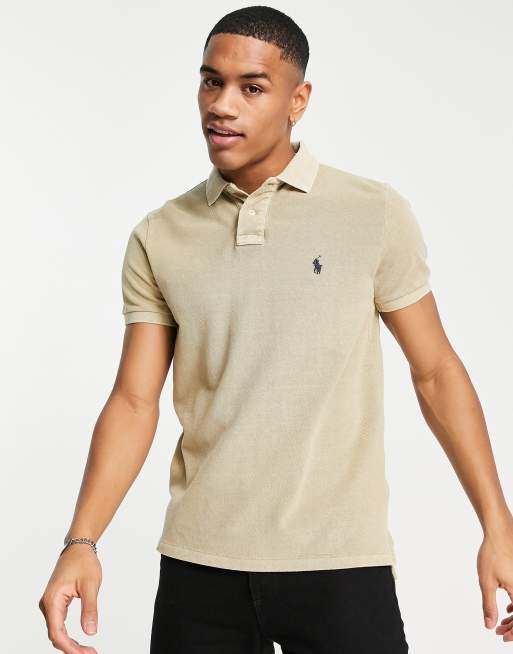 Khaki ralph lauren polo shirt hotsell