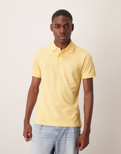 Polo Ralph Lauren icon logo slim fit pique polo in yellow - view 1