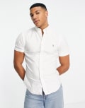 [Polo Ralph Lauren] Polo Ralph Lauren icon logo slim fit short sleeve oxford shirt in white L white