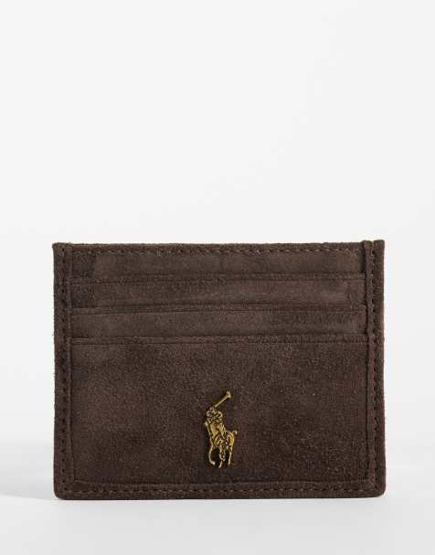 Polo Ralph Lauren icon logo small card case in brown - view 1