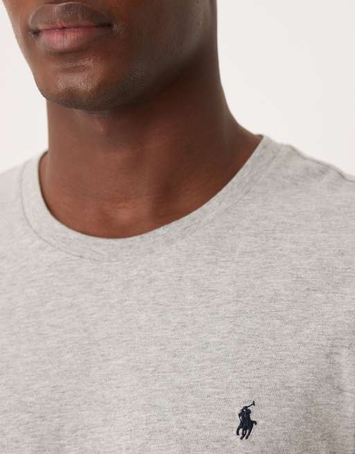 Polo Ralph Lauren icon logo soft cotton top in grey, 5 of 5