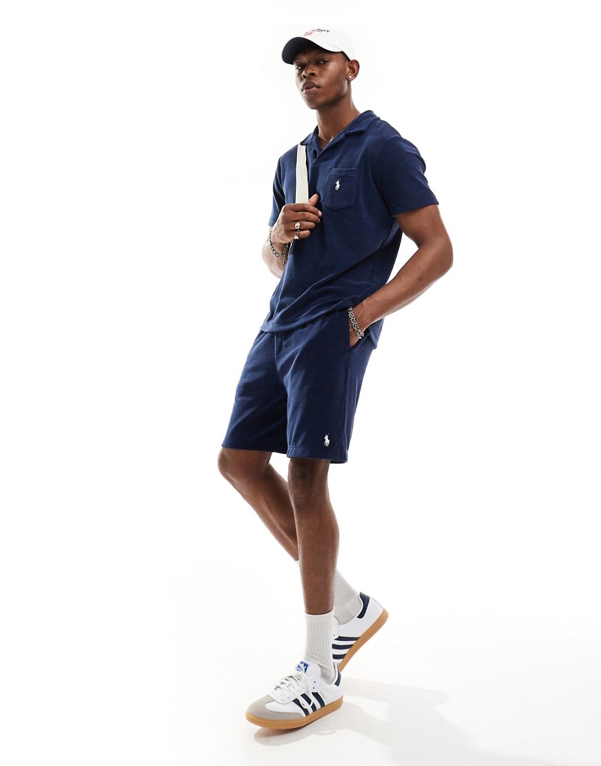 Polo Ralph Lauren icon logo spa terry sweat shorts in navy CO-ORD