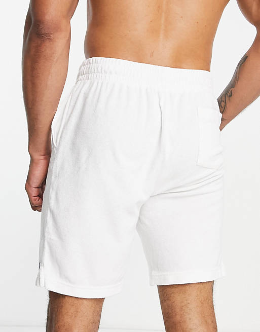 Polo Ralph Lauren icon logo spa terry sweat shorts in white - part of a set