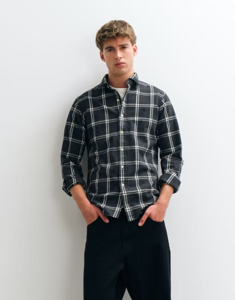 Polo Ralph Lauren icon logo sport big check shirt in grey and navy - view 1