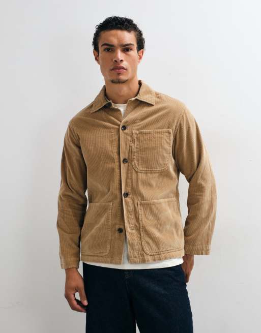 Polo Ralph Lauren icon logo sport corduroy shacket in beige, 2 of 5