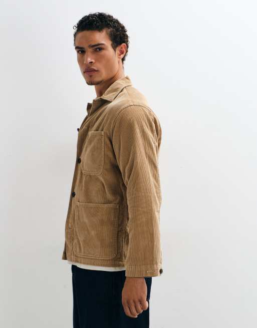 Polo Ralph Lauren icon logo sport corduroy shacket in beige, 4 of 5