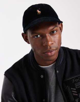 Polo Ralph Lauren Polo Ralph Lauren icon logo stretch cord baseball cap in black