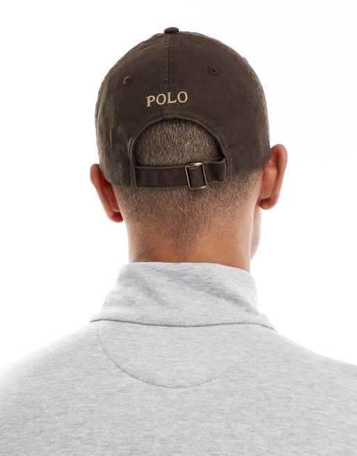 Polo Ralph Lauren icon logo stretch cord baseball cap in brown, 2 of 3