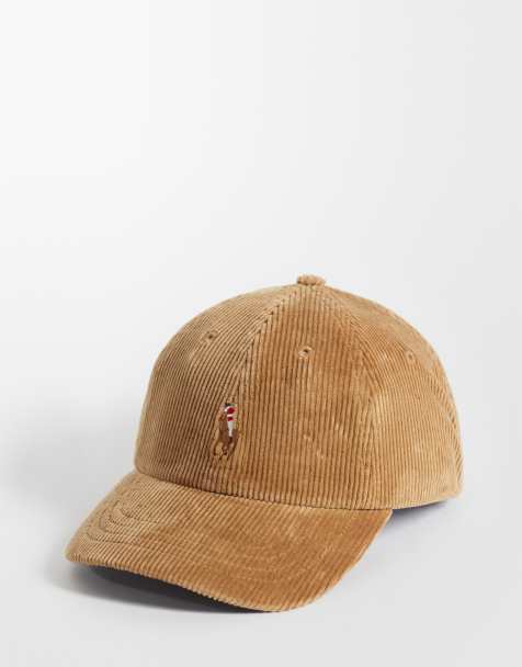 Polo Ralph Lauren icon logo stretch cord baseball cap in brown - view 1