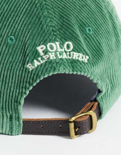 Polo Ralph Lauren icon logo stretch cord baseball cap in green, 3 of 3