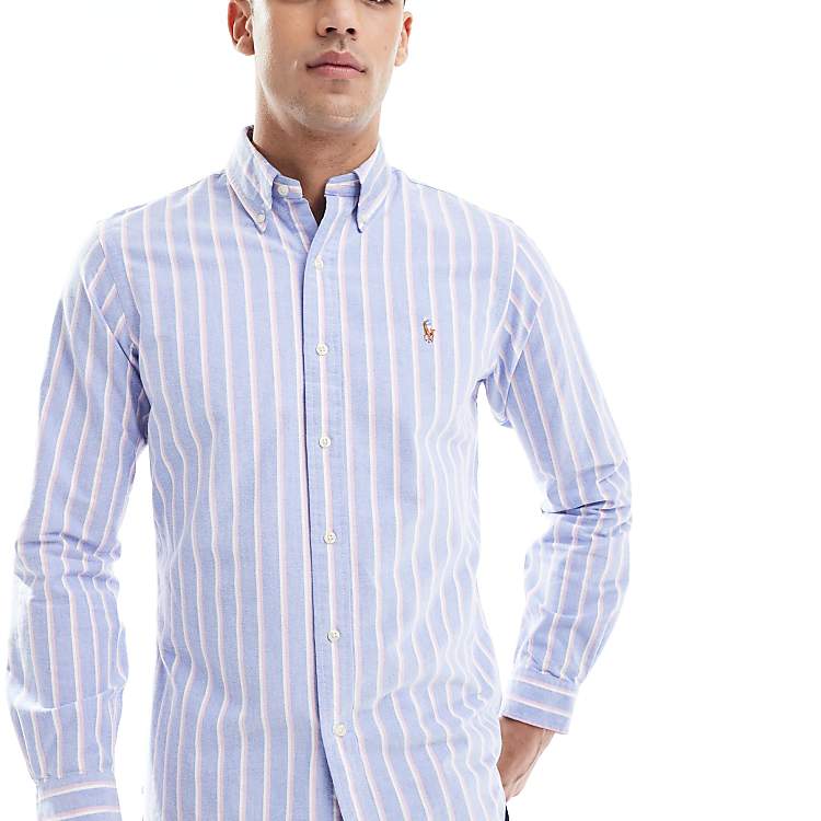 Polo Ralph Lauren icon logo stripe custom fit oxford shirt Polo Ralph Lauren icon logo stripe custom fit oxford shirt