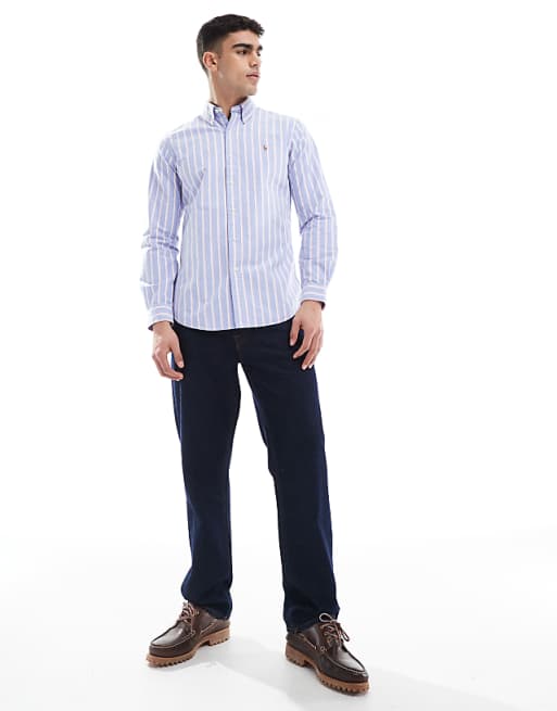 Polo Ralph Lauren icon logo stripe custom fit oxford shirt Polo Ralph Lauren icon logo stripe custom fit oxford shirt