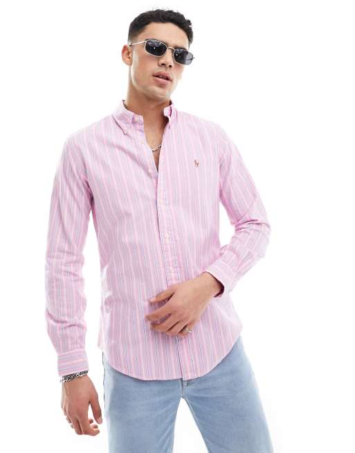 Pink Slim-fit cotton polo shirt, Polo Ralph Lauren