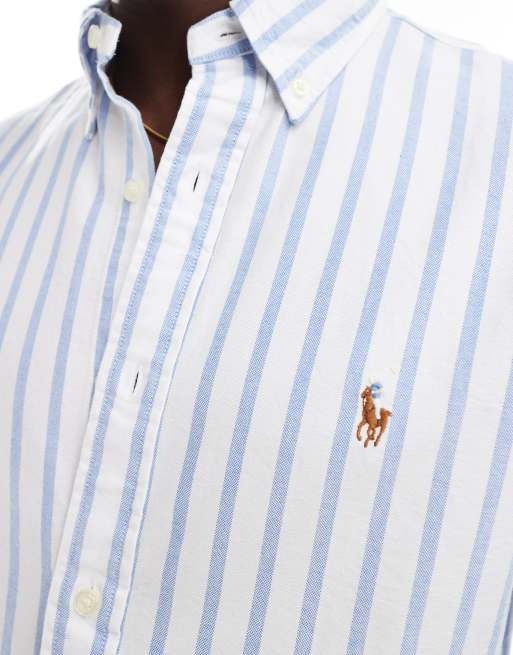 Polo Ralph Lauren icon logo stripe oxford shirt custom fit