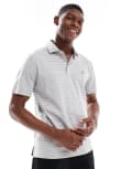 [Polo Ralph Lauren] Polo Ralph Lauren icon logo stripe pima cotton polo in grey marl / white M Grey marl/ white