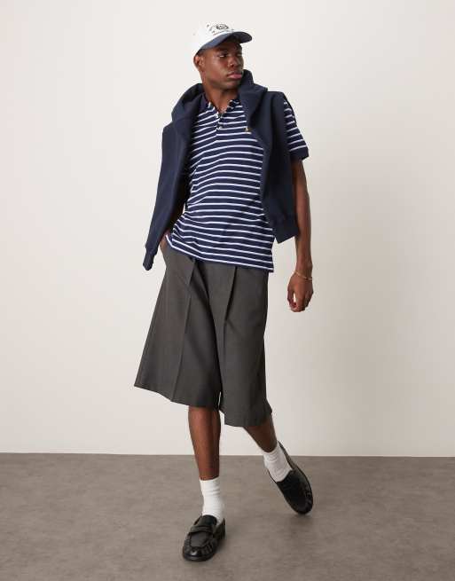 Polo Ralph Lauren icon logo stripe pima cotton polo in navy multi, 4 of 4