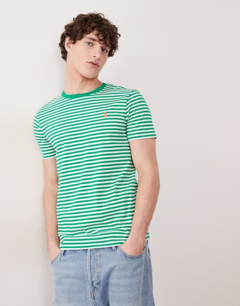 Polo Ralph Lauren icon logo stripe pima cotton t-shirt custom fit in green