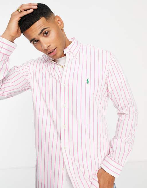 Pink and white on sale ralph lauren shirt