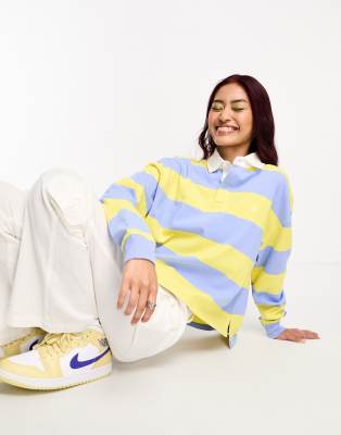 Polo Ralph Lauren icon logo stripe rugby in yellow/blue