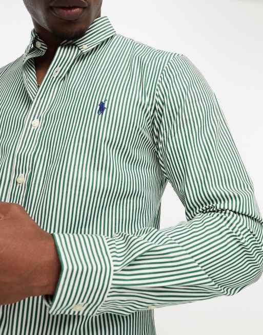 Polo ralph lauren hot sale green striped shirt