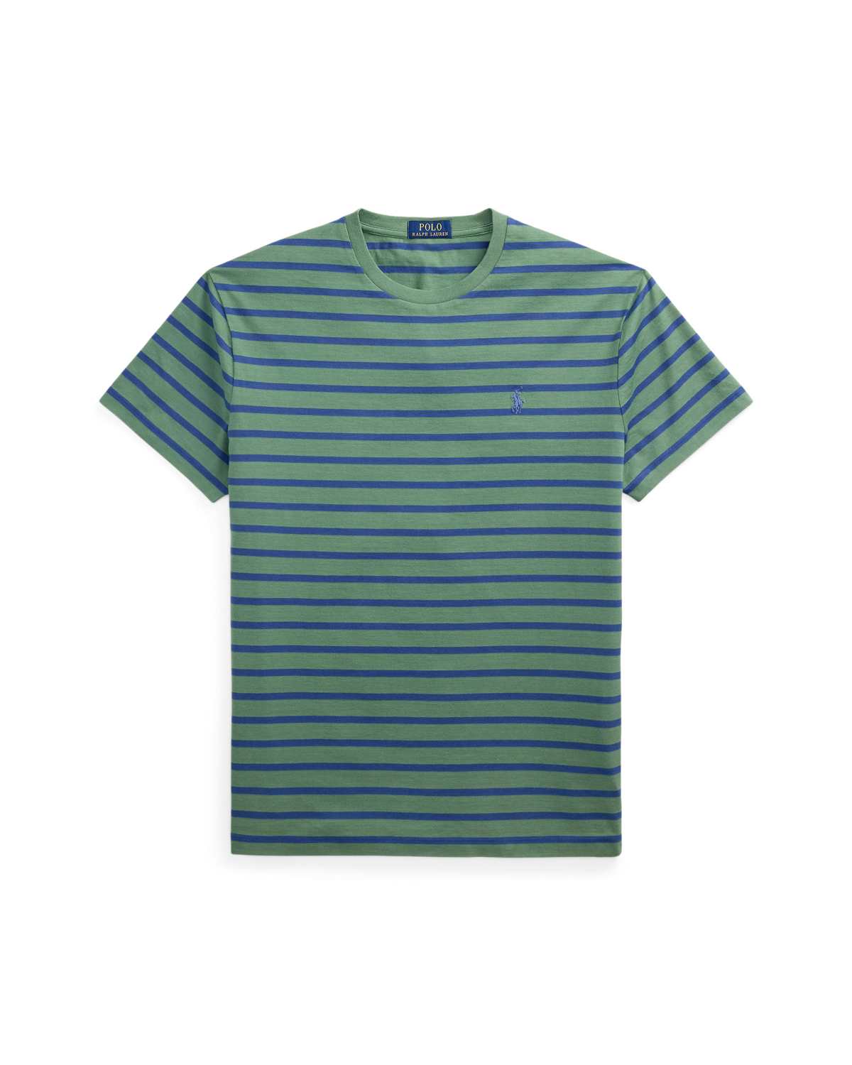 Polo Ralph Lauren icon logo stripe t-shirt in light green/blue
