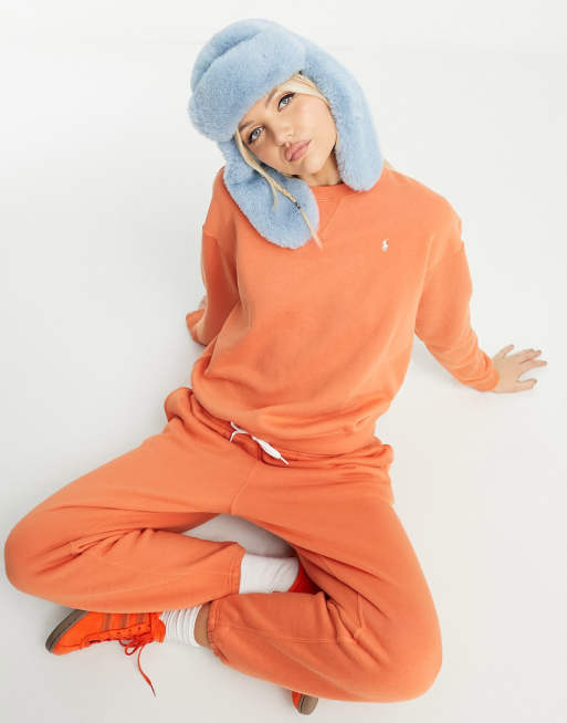 Polo Ralph Lauren icon logo sweatshirt in orange co-ord | ASOS