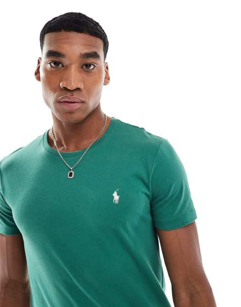 Polo Ralph Lauren icon logo t-shirt custom fit in dark green
