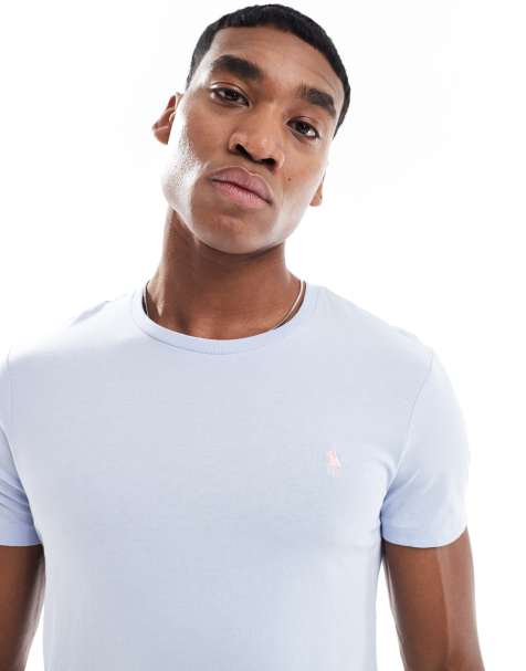 Polo Ralph Lauren icon logo t-shirt custom fit in light blue - view 1
