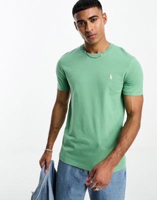 Polo Ralph Lauren icon logo t-shirt custom fit in mid green - ASOS Price Checker