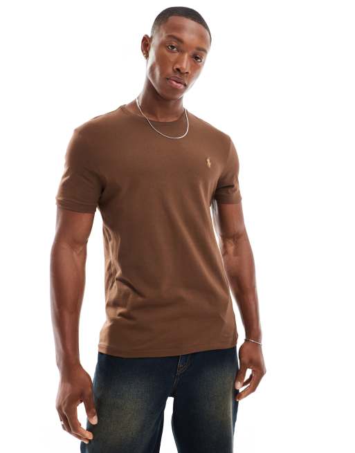 Polo Ralph Lauren icon logo t shirt in brown