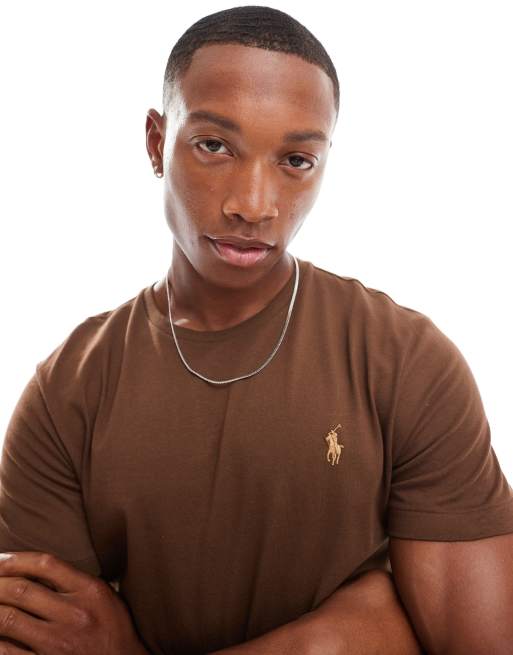 Polo Ralph Lauren icon logo t shirt in brown