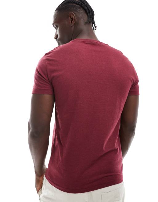 Polo Ralph Lauren icon logo t shirt in burgundy marl ASOS