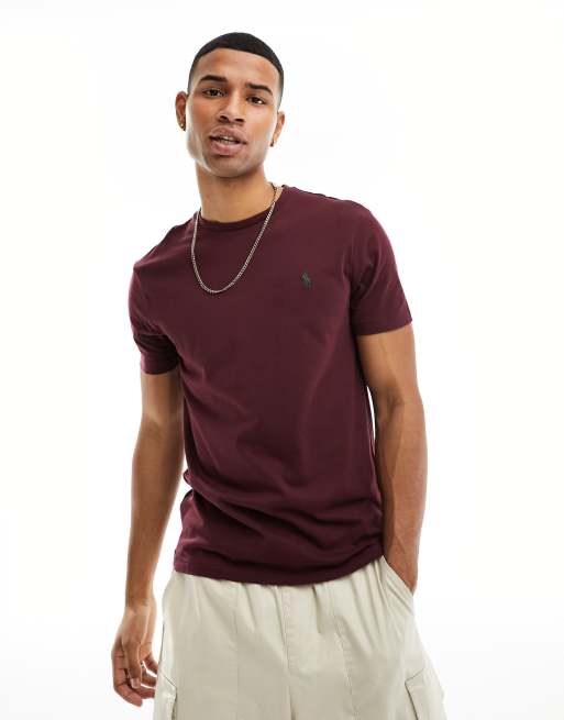 Polo Ralph Lauren icon logo t-shirt in burgundy | ASOS