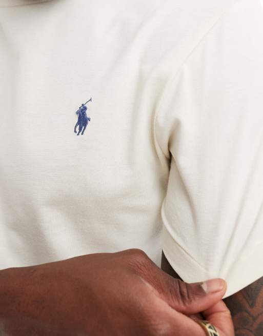 Polo Ralph Lauren icon logo t-shirt in cream, 4 of 4