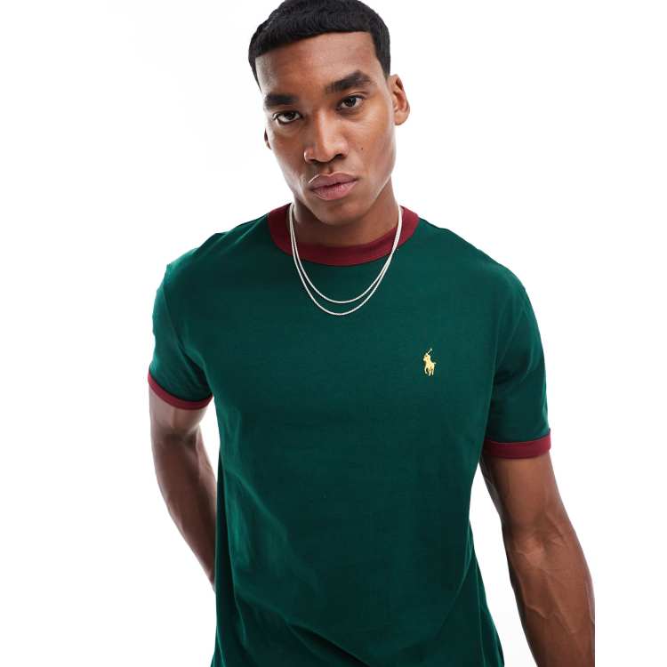 Polo Ralph Lauren icon logo t shirt in dark green ASOS