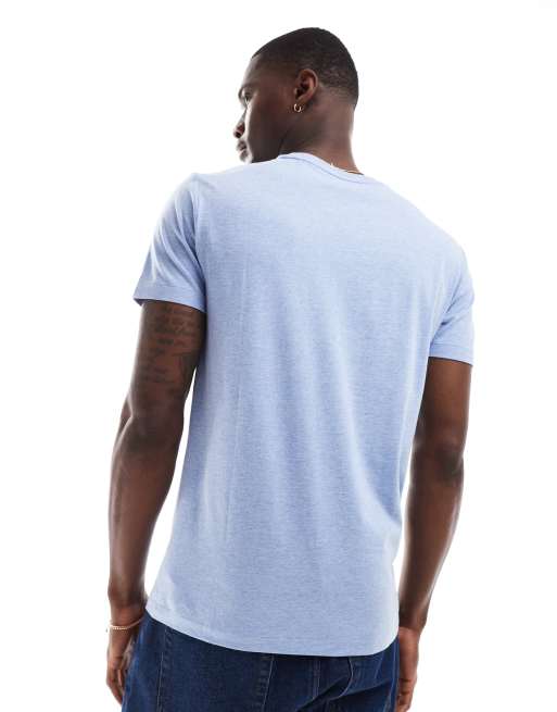 Polo Ralph Lauren icon logo t-shirt in light blue marl, 3 of 4