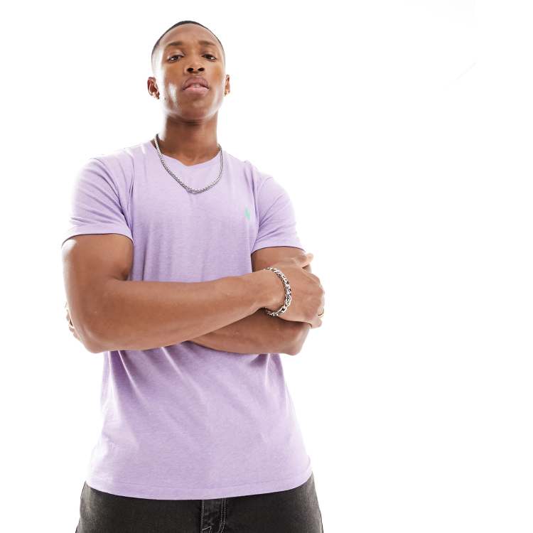 Polo Ralph Lauren icon logo t shirt in lilac marl ASOS