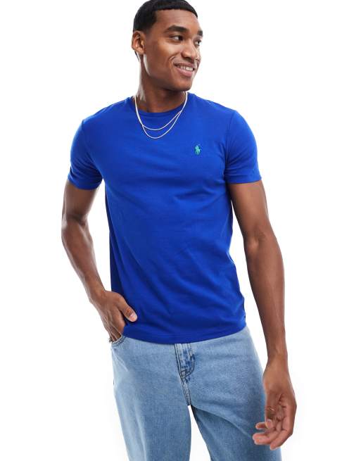 Polo Ralph Lauren icon logo t shirt in mid blue