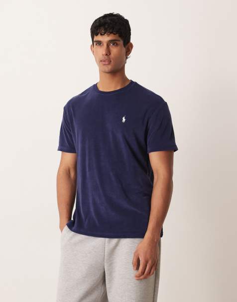 Polo Ralph Lauren icon logo terry co-ord t-shirt in newport navy - view 1