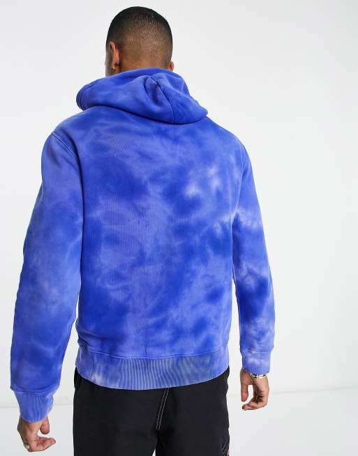 Polo Ralph Lauren icon logo tie dye fleece hoodie in blue multi | ASOS